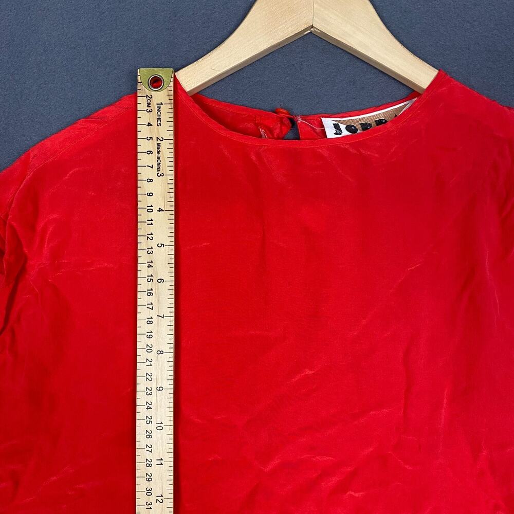 Jordan Top Womens 12 Red 100% Silk Sleeveless Blouse Coastal Core Vintage Preppy - Picture 11 of 12